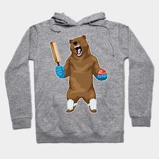 Bear Cricket Cricket bat Hoodie